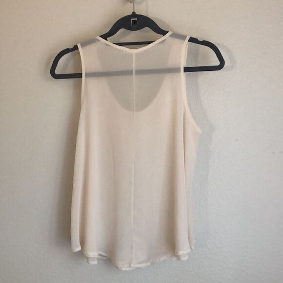 Lush Ivory Beaded Tank Top -S - Picture 3 of 8